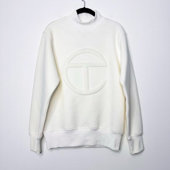 Telfar Telly Mockneck Sweatshirt in White Size Small NEW - Picture 1 of 7